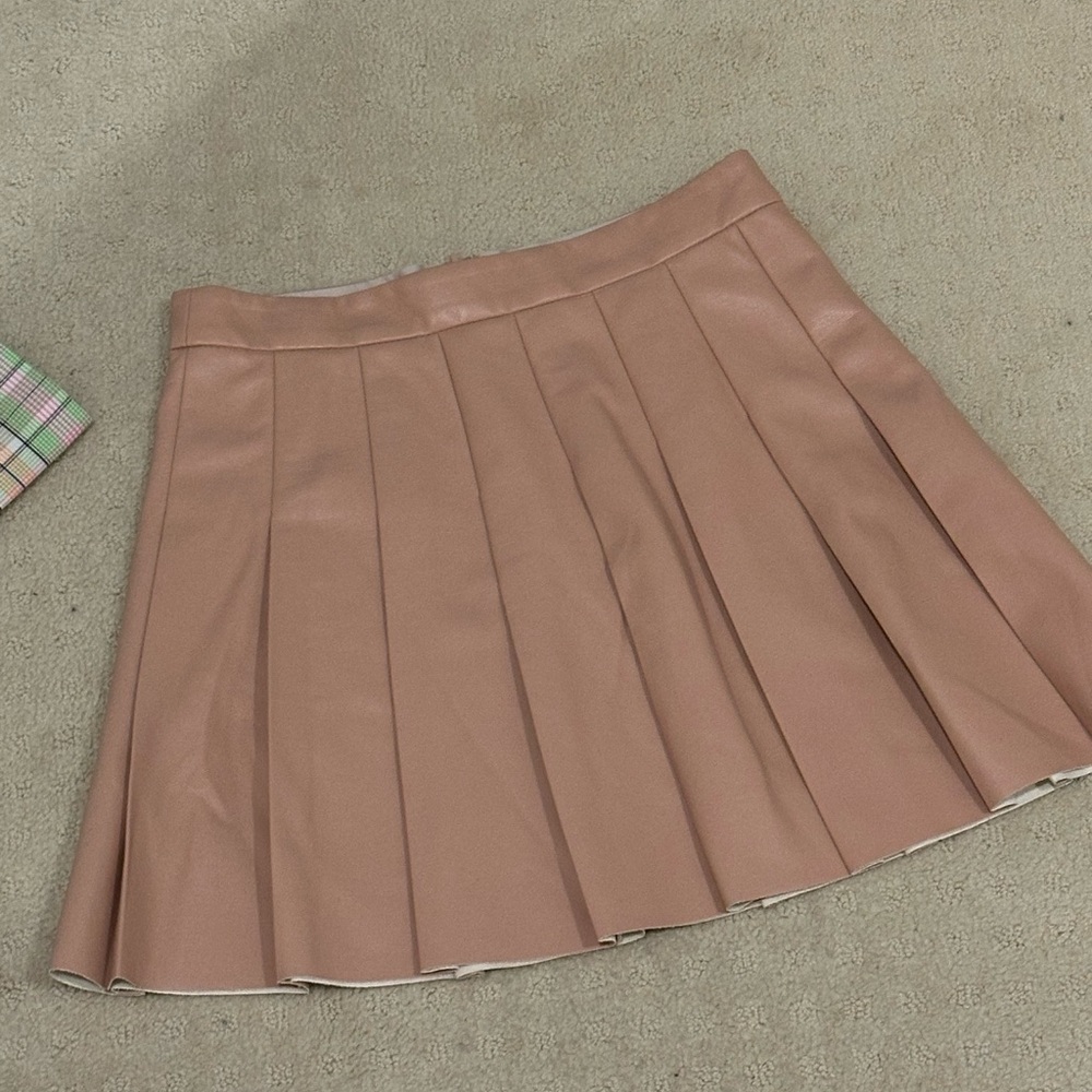 Aritzia Sunday Best Olive Micro Pleated Skirt